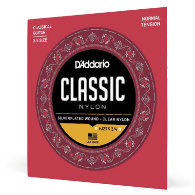 D'ADDARIO EJ27N 3/4 STUDENT CLASSICS NORMAL TENSION струни для класичної гітари 3/4